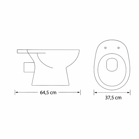 Vas wc stativ cu iesire laterala, oval, alb lucios, Cersanit Mito [1]