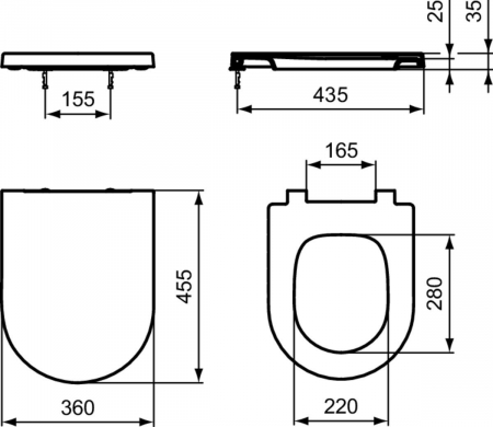 Vas wc stativ Ideal Standard Blend Curve alb lucios back to wall cu capac inclus [9]