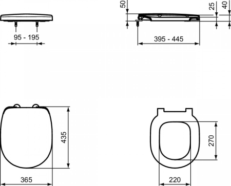 Vas wc stativ Ideal Standard Connect II AquaBlade alb lucios back to wall cu rezervor si capac inclus [4]