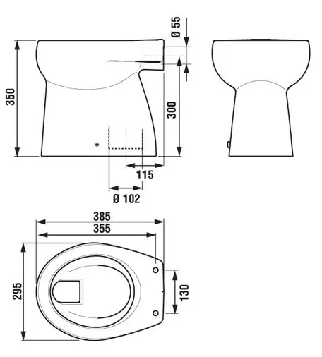 Vas wc stativ pentru copii, evacuare verticala, alb, Jika Baby [2]