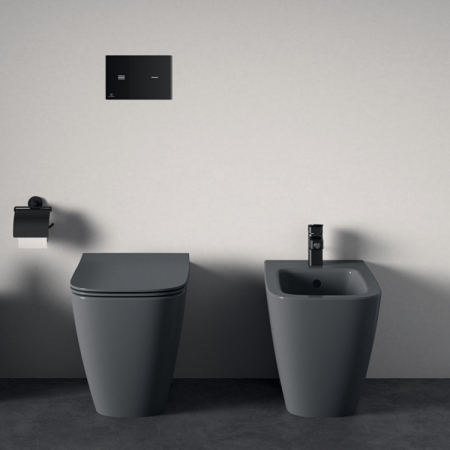 Vas wc stativ rimless plus Ideal Standard i.life B gri lucios back to wall cu capac inclus [6]