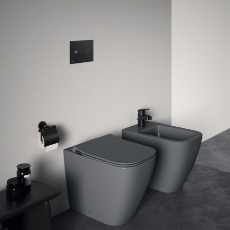 Vas wc stativ rimless plus Ideal Standard i.life B gri lucios back to wall cu capac inclus [5]