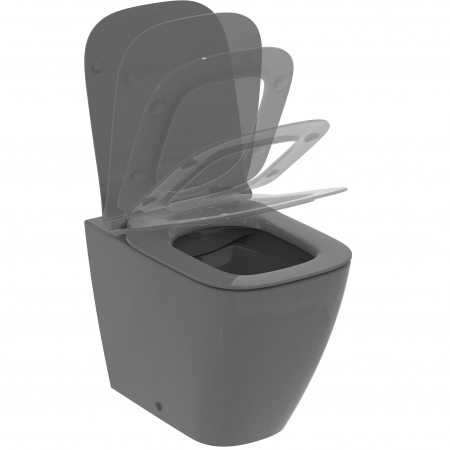 Vas wc stativ rimless plus Ideal Standard i.life B gri lucios back to wall cu capac inclus [2]