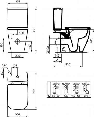 Vas wc stativ rimless plus Ideal Standard i.life B gri lucios cu rezervor si capac inclus [7]