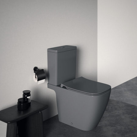 Vas wc stativ rimless plus Ideal Standard i.life B gri lucios cu rezervor si capac inclus [5]