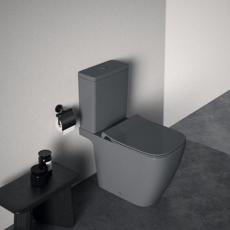 Vas wc stativ rimless plus Ideal Standard i.life B gri lucios cu rezervor si capac inclus [6]