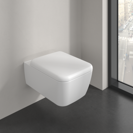 Vase WC - Vas wc suspendat, alb lucios, capac softclose inclus, Villeroy & Boch Skyla TwistFlush