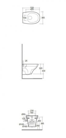 Vas wc suspendat alb lucios, rimless, rotund, RAK Morning [1]