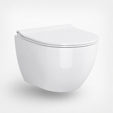Vase WC - Vas WC suspendat alb CleanOn cu evacuare orizontala, cu capac inlcus soft close, Cersanit Urban Harmony