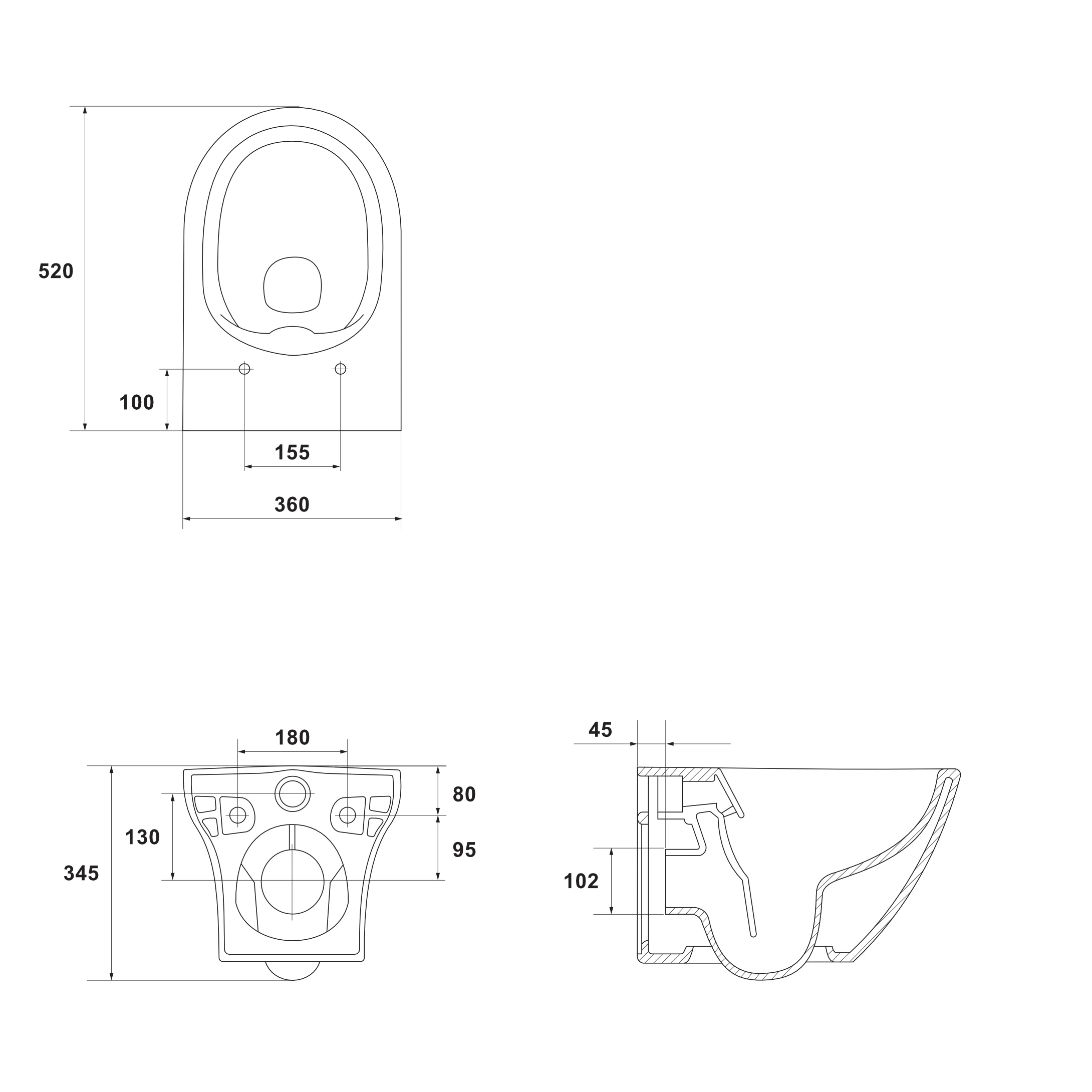 Vas WC suspendat Cersanit Larga K120-003, alb si cu capac soft close [4]
