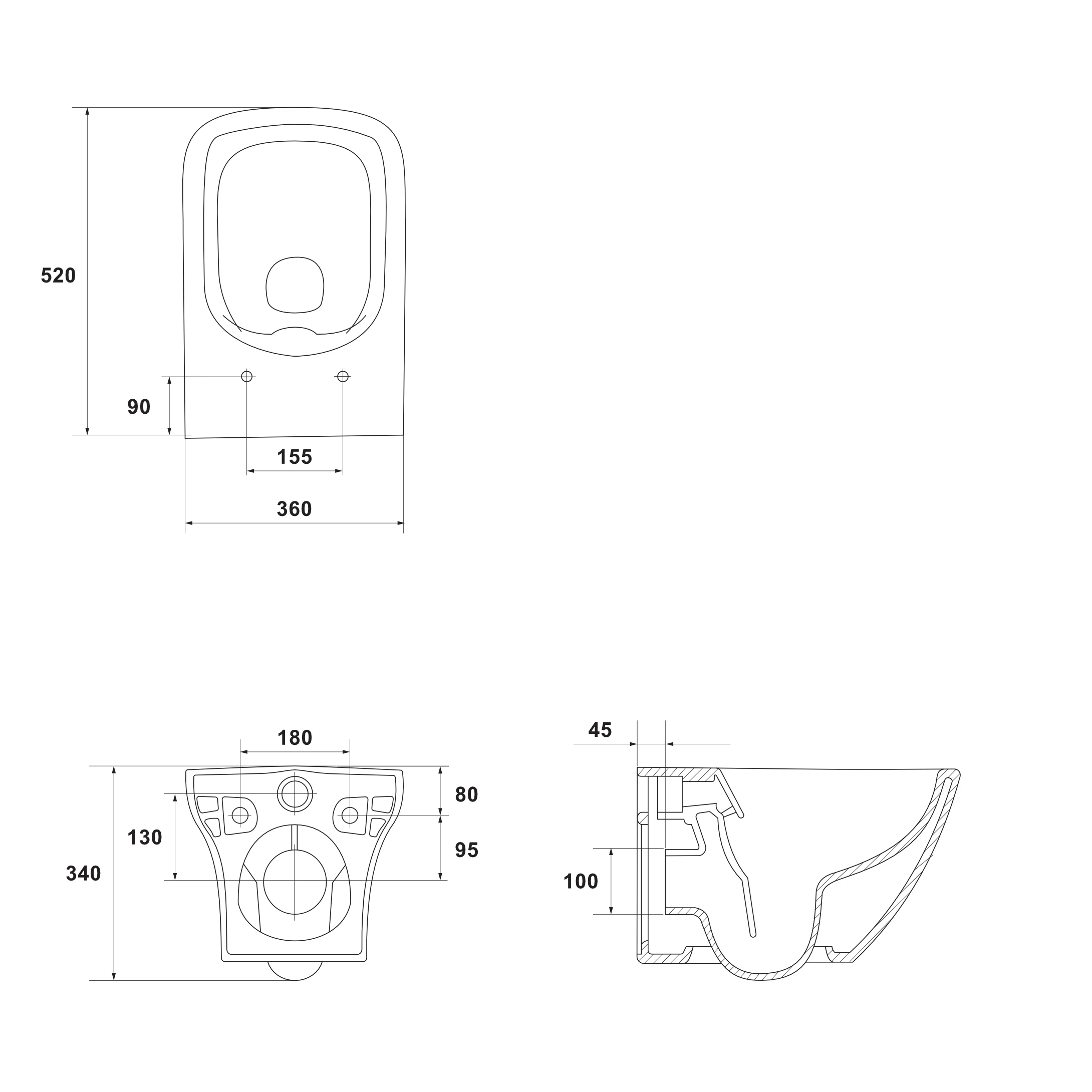 Vas WC suspendat Cersanit Larga K120-004, alb, si capac soft close inclus [3]