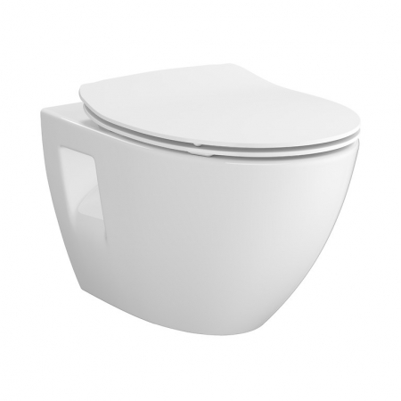 Vas wc suspendat Cersanit Moduo CleanOn cu capac soft close slim inclus, alb [1]