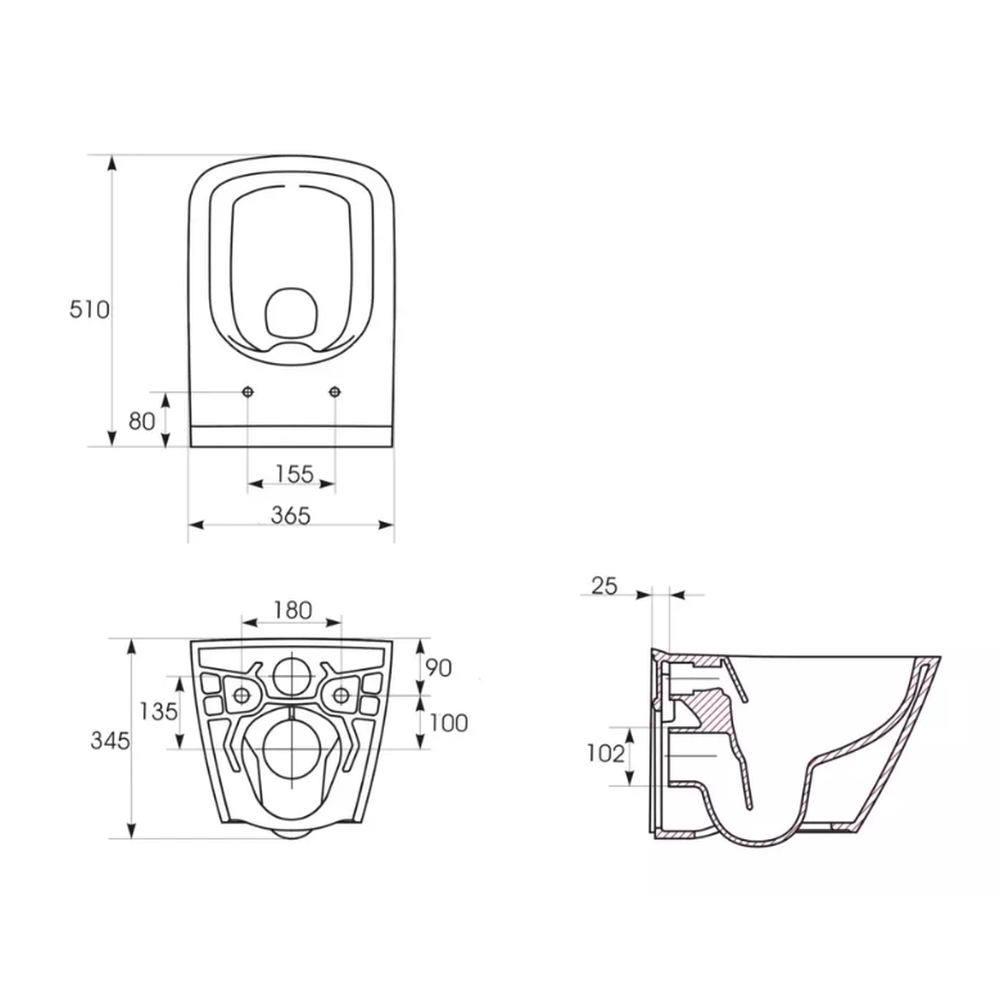 Vas wc suspendat CleanOn Cersanit City Square cu capac soft close inclus, alb [4]