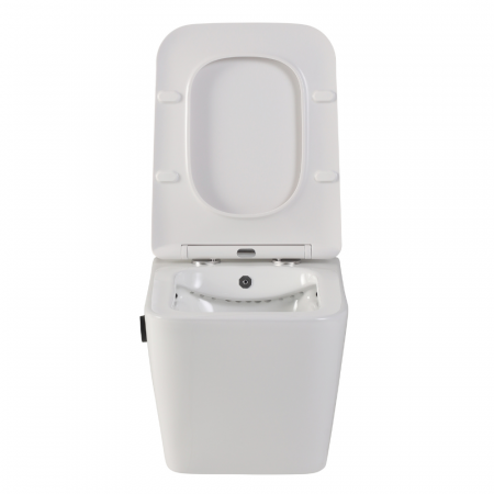 Set vas wc suspendat cu functie bideu, baterie negru mat si capac softclose incluse, Foglia Safari, rezervor incastrat TECEprofil si clapeta actionare alb lucios, TECE Square [2]