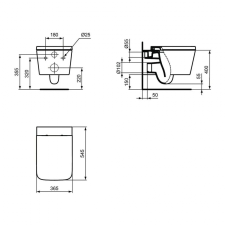 Vas wc suspendat Ideal Standard Blend Cube AquaBlade alb lucios cu capac soft close inclus [7]