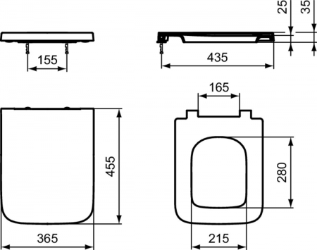 Vas wc suspendat Ideal Standard Blend Cube AquaBlade alb lucios cu capac soft close inclus [8]