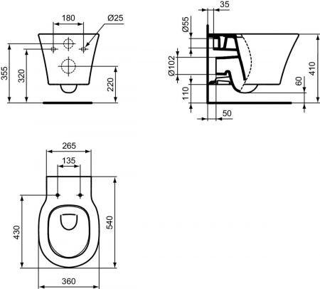 Vas wc suspendat Ideal Standard Connect Air AquaBlade negru mat cu capac soft close inclus [6]