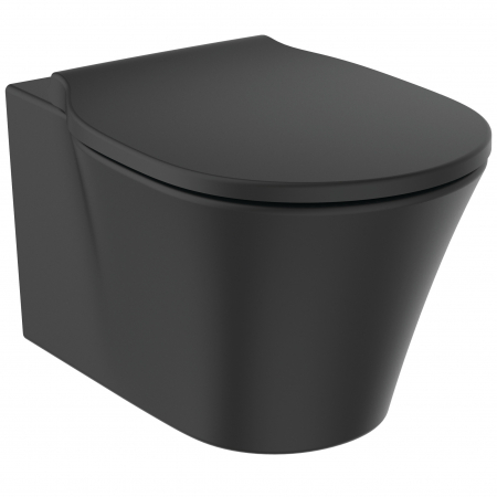 Baie - Vas wc suspendat Ideal Standard Connect Air AquaBlade negru mat cu capac soft close inclus