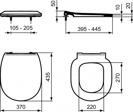 Vas wc suspendat Ideal Standard Connect cu functie bideu alb lucios cu capac inclus [2]