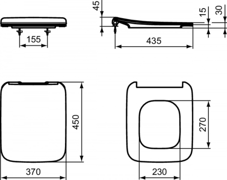 Vas wc suspendat Ideal Standard Strada II AquaBlade alb lucios cu capac soft close inclus [7]