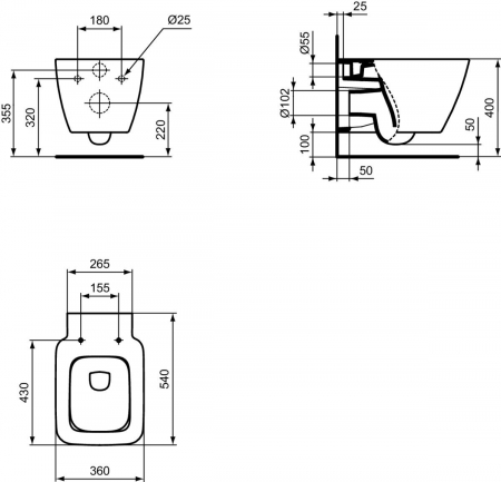 Vas wc suspendat Ideal Standard Strada II AquaBlade alb lucios cu capac soft close inclus [6]