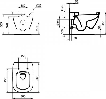 Vas wc suspendat Ideal Standard Tesi alb lucios cu capac soft close inclus [2]