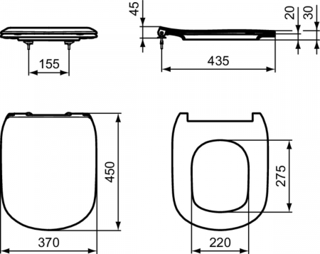 Vas wc suspendat Ideal Standard Tesi AquaBlade alb lucios cu capac inclus [4]