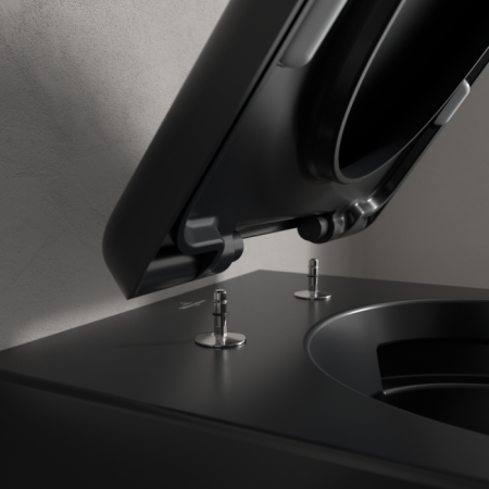 Vas wc suspendat, negru, evacuare orizontala, capac inclus, Villeroy & Boch Skyla TwistFlush [4]