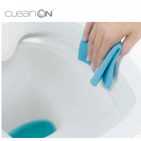 Set vas wc suspendat oval rimless, cu capac soft close si easy off, Cersanit Crea [3]