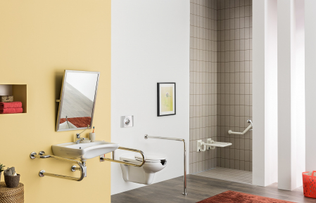 Vas wc suspendat pentru persoane cu dizabilitati Deante Vital, capac soft close inclus, alb [2]