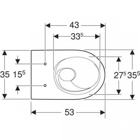 Vas wc suspendat rimless alb, Geberit Acanto, cu tehnologie TurboFlush [1]