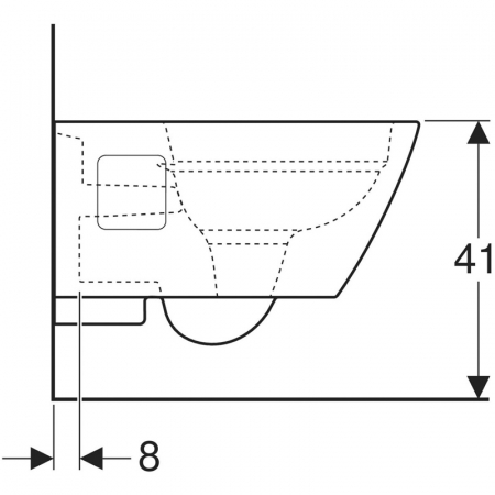 Vas Wc suspendat rimless forma dreptunghiulara alba Geberit Selnova [3]