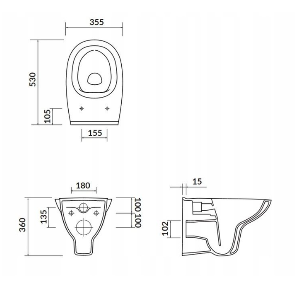 Vas wc suspendat rimless Cersanit Arteco, alb [3]