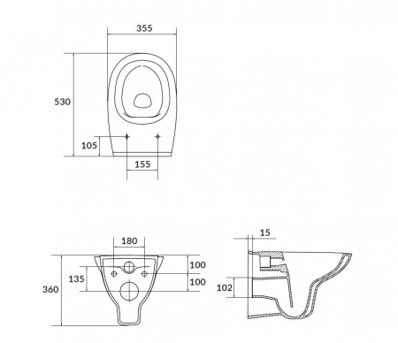 Vas wc suspendat rimless Cersanit Arteco cu capac polipropilena inclus, alb [3]