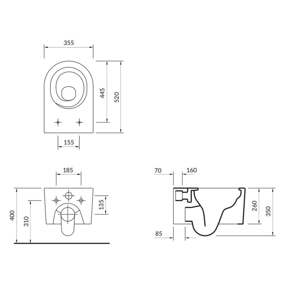 Vas wc suspendat rimless Cersanit Inverto StreamOn, alb [3]