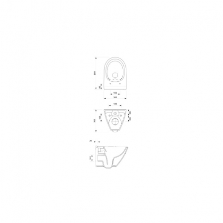 Vas wc suspendat rimless Cersanit Mille, alb [3]