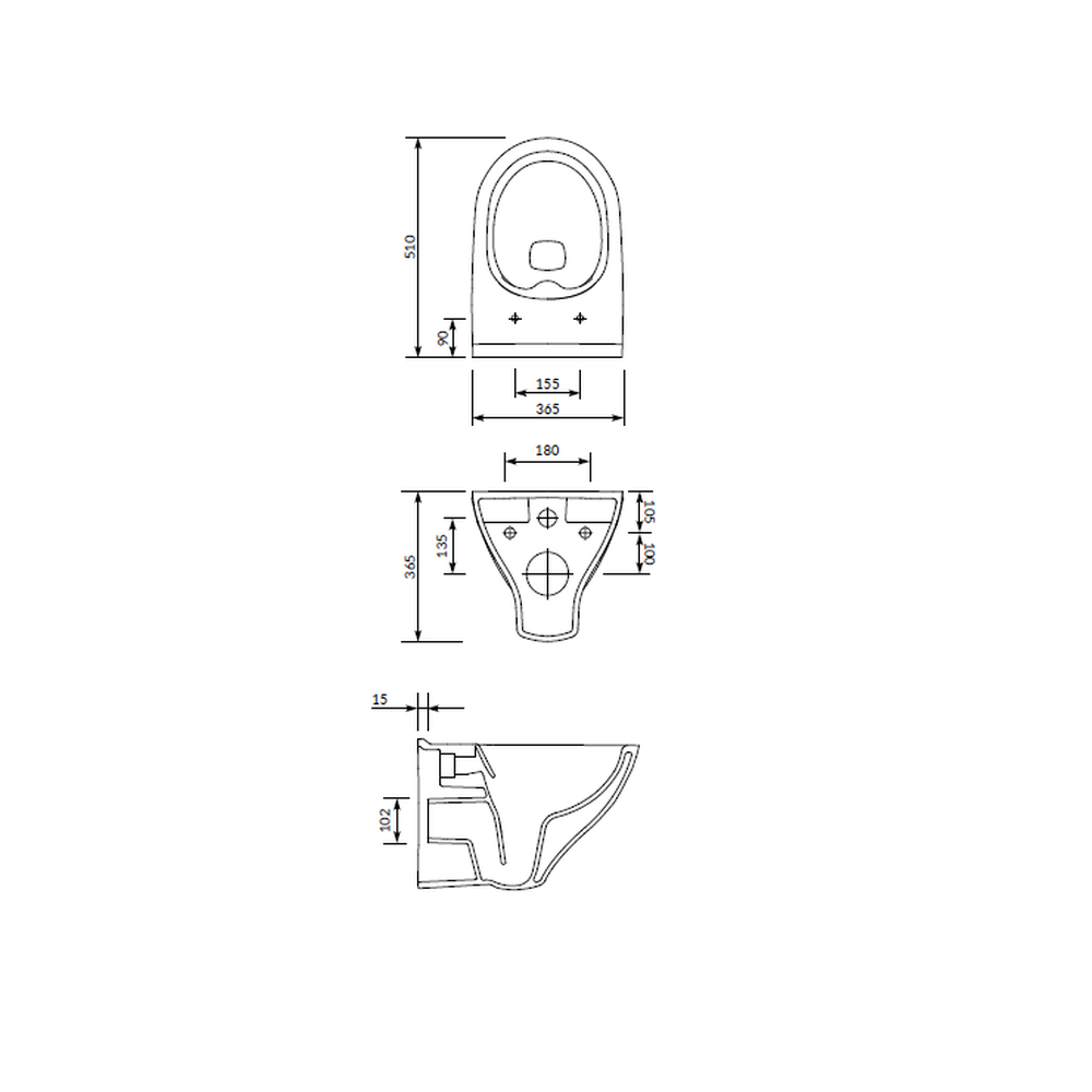 Vas wc suspendat rimless Cersanit Mille Cleanon cu capac soft close inclus, alb [1]