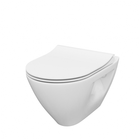 Baie - Vas wc suspendat rimless Cersanit Mille Plus cu capac soft close inclus, alb