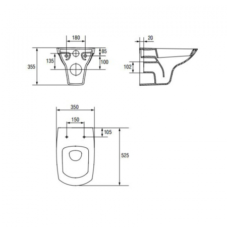 Vas wc suspendat rimless Clean on, Carina New, alb, Cersanit [5]