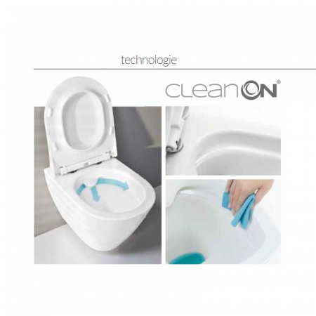 Vas wc suspendat rimless, cu capac duroplast, Cersanit Carina [2]