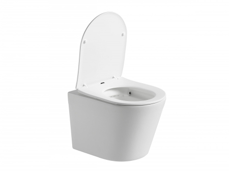 Vas wc suspendat rimless cu capac quick release si soft close, alb, Fluminia Clementina [4]