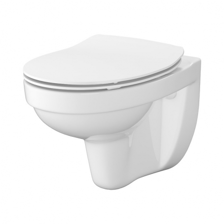 Baie - Vas wc suspendat rimless cu capac soft close Cersanit Delfi Slim Dur, alb