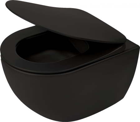 Vase WC - Vas wc suspendat rimless culoare negru mat Deante Peonia