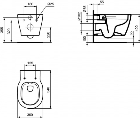 Vas wc suspendat rimless Ideal Standard Connect alb lucios cu capac soft close inclus [6]