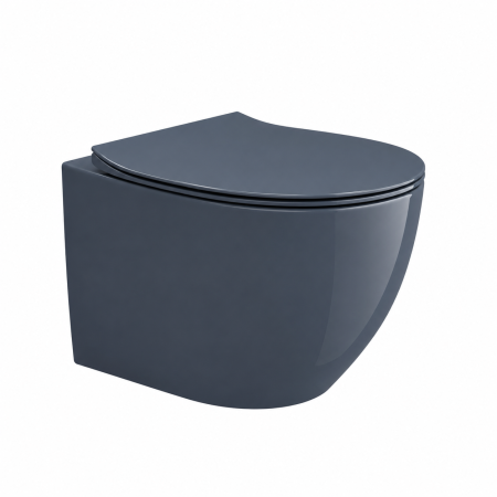 Vas wc suspendat, rimless, indigo lucios, cu spalare pure vortex, Hatria Planeta [0]