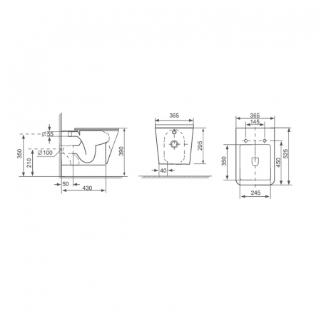 Set vas WC suspendat, Fluminia, Paris, rimless, cu capac quick release si soft close [8]
