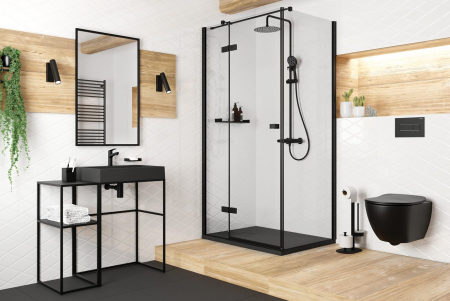 Vas wc suspendat rimless negru mat Deante Peonia cu capac soft close inclus [5]