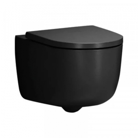 Baie - Vas wc suspendat rimless negru mat, Pure Vortex, Hatria Futura