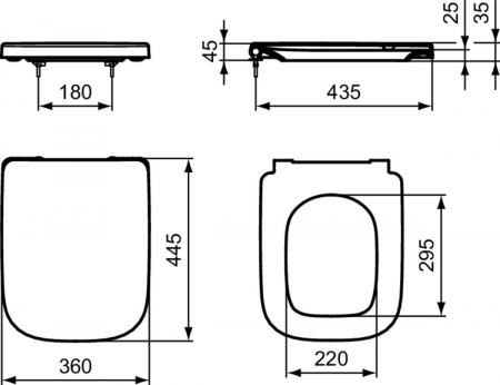 Set vas wc suspendat rimless cu capac soft close si bideu Ideal Standard i.Life A [3]