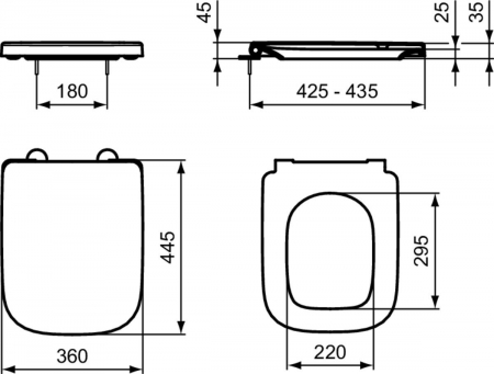 Vas wc suspendat rimless plus Ideal Standard i.life B alb lucios cu capac soft close inclus [8]